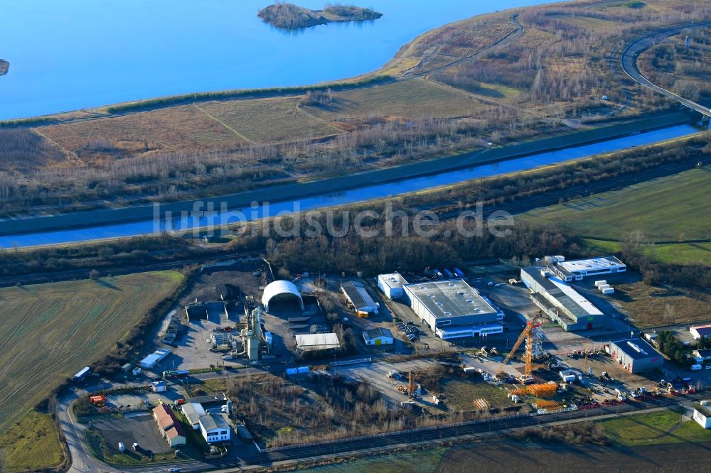 Luftaufnahme Hartmannsdorf-Knautnaundorf - Gewerbegebiet in Hartmannsdorf-Knautnaundorf im Bundesland Sachsen, Deutschland