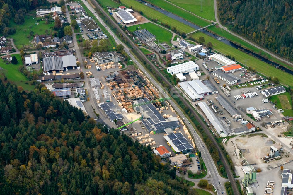 Luftaufnahme Hausach - Gewerbegebiet in Hausach im Bundesland Baden-Württemberg, Deutschland