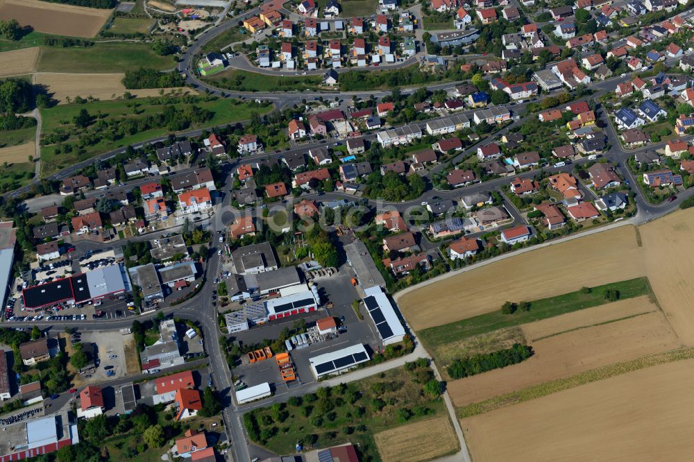 Höchberg von oben - Gewerbegebiet in Höchberg im Bundesland Bayern, Deutschland