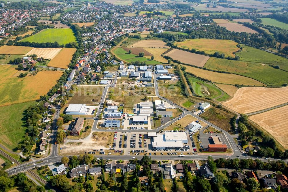 Hamm aus der Vogelperspektive: Gewerbegebiet am Herbert-Rust-Weg in Hamm im Bundesland Nordrhein-Westfalen