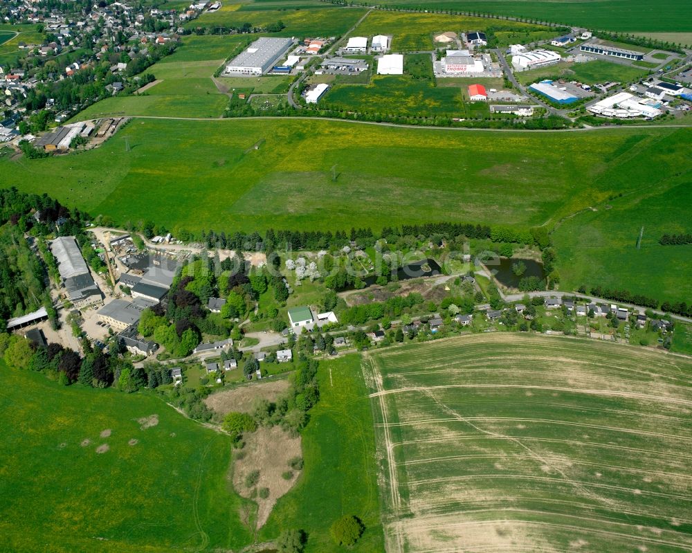 Herrenhaide aus der Vogelperspektive: Gewerbegebiet in Herrenhaide im Bundesland Sachsen, Deutschland