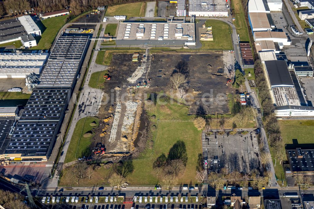 Luftaufnahme Dortmund - Gewerbegebiet am Heßlingsweg in Dortmund im Bundesland Nordrhein-Westfalen, Deutschland