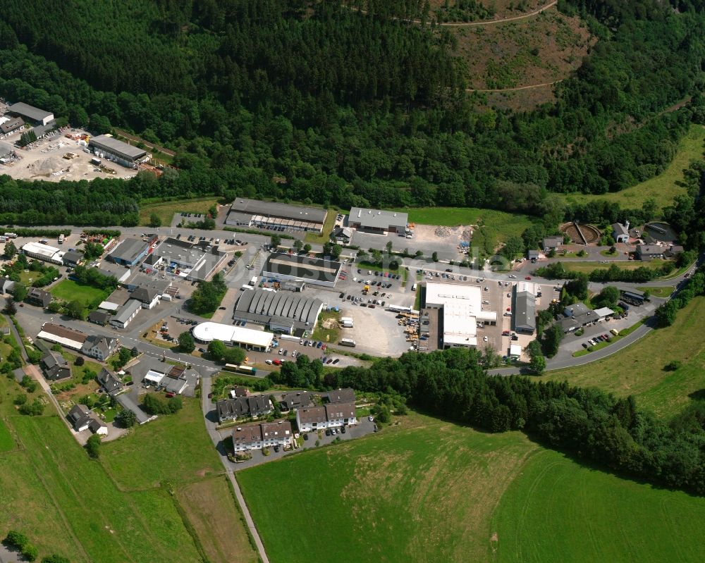 Bad Berleburg von oben - Gewerbegebiet Am Hilgenacker in Bad Berleburg im Bundesland Nordrhein-Westfalen, Deutschland