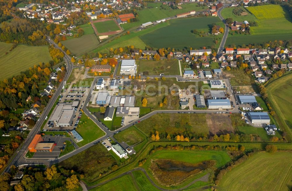 Luftaufnahme Hamm - Gewerbegebiet am Hohefeldweg im herbstlichen Hamm im Bundesland Nordrhein-Westfalen