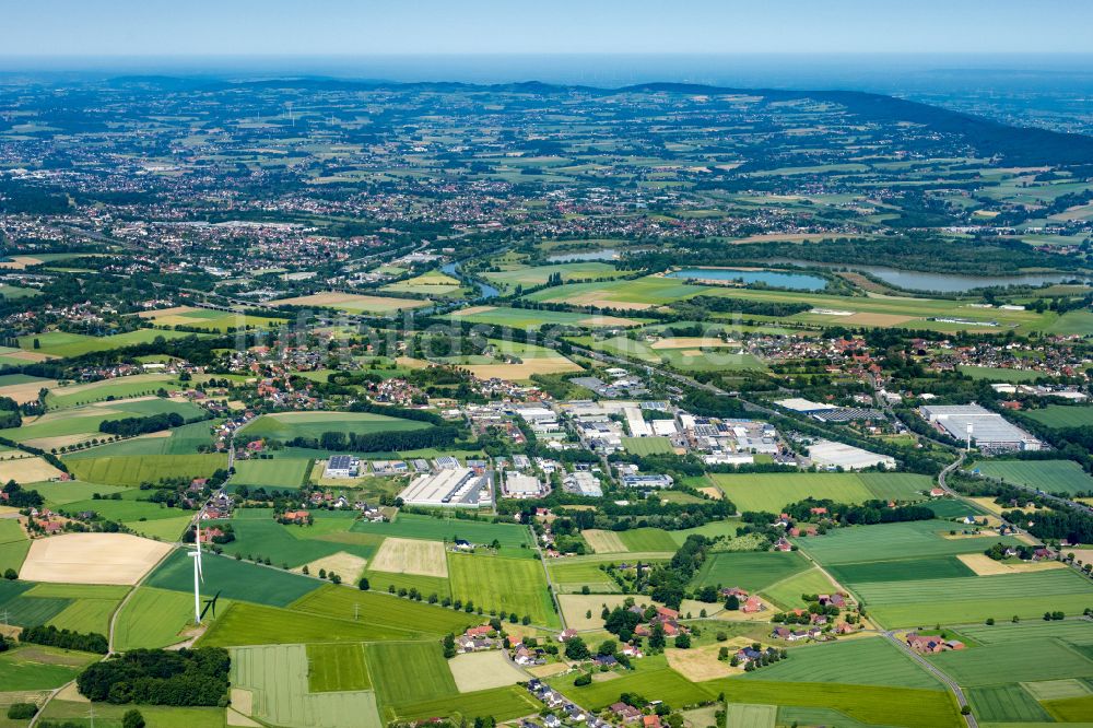 Luftbild Porta Westfalica - Gewerbegebiet Holtrup in Porta Westfalica im Bundesland Nordrhein-Westfalen, Deutschland