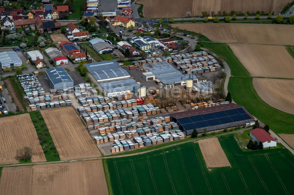 Kappel-Grafenhausen aus der Vogelperspektive: Gewerbegebiet Holzhandel Ohnemus in Kappel-Grafenhausen im Bundesland Baden-Württemberg, Deutschland