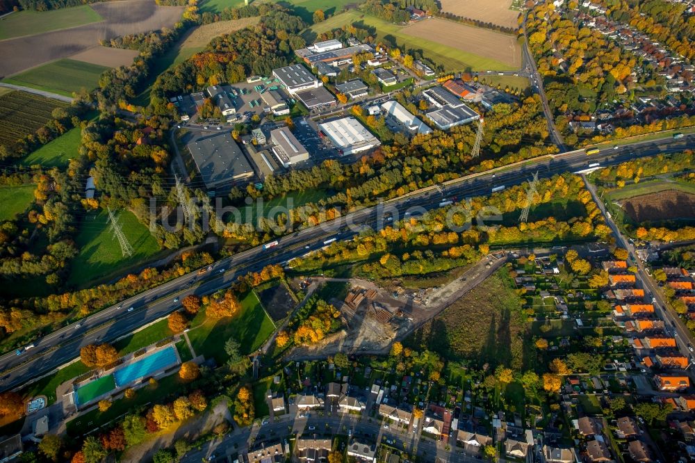 Luftaufnahme Gladbeck - Gewerbegebiet Hornstraße im Westen von Ellinghorst im Bundesland Nordrhein-Westfalen