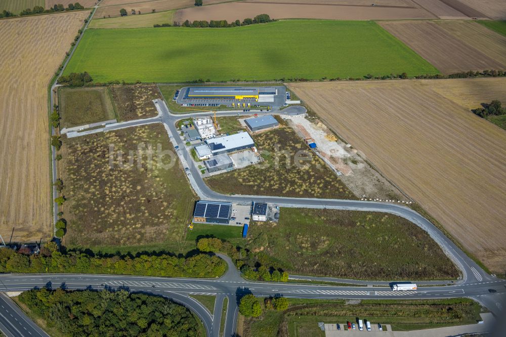 Soest von oben - Gewerbegebiet des Industriegebiet Wasserfuhr in Soest im Bundesland Nordrhein-Westfalen, Deutschland