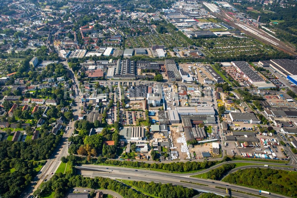 Dortmund von oben - Gewerbegebiet an der Juchostraße in Dortmund im Bundesland Nordrhein-Westfalen