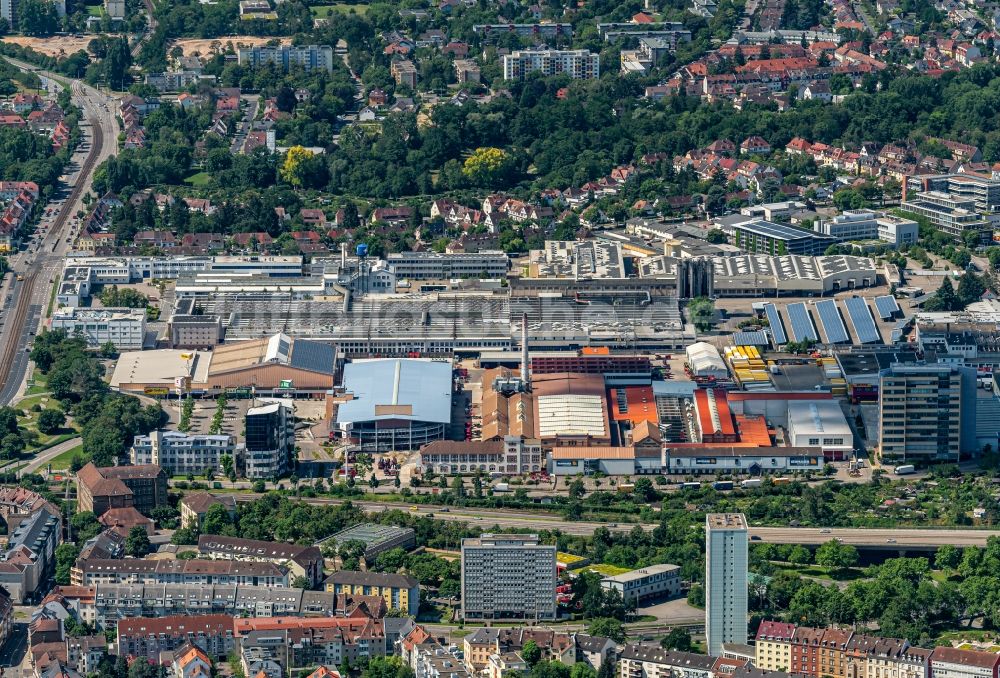 Luftaufnahme Grünwinkel - Gewerbegebiet Karlsruhe in Grünwinkel im Bundesland Baden-Württemberg, Deutschland