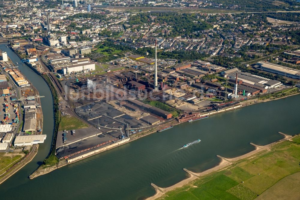 Luftbild Duisburg - Gewerbegebiet Kasseler Feld am Ufer des Rhein in Duisburg im Bundesland Nordrhein-Westfalen