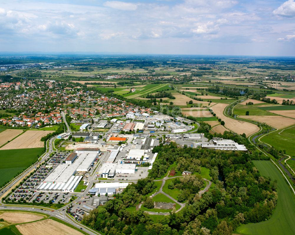 Kehl von oben - Gewerbegebiet in Kehl im Bundesland Baden-Württemberg, Deutschland