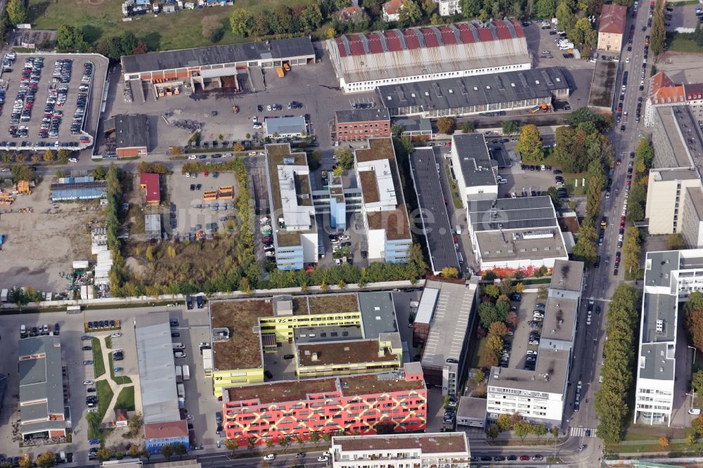 Luftaufnahme München - Gewerbegebiet Kistlerhofstraße Gmunder Straße in München im Bundesland Bayern