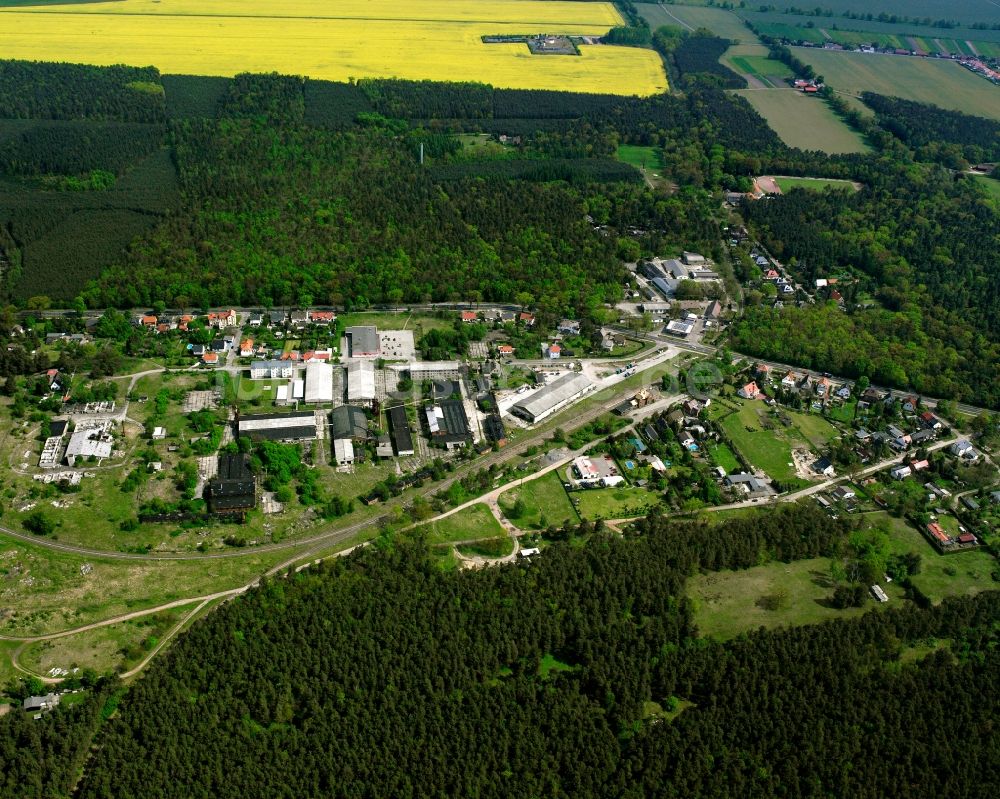 Luftaufnahme Oranienbaum-Wörlitz - Gewerbegebiet am Krähenberg in Oranienbaum-Wörlitz im Bundesland Sachsen-Anhalt, Deutschland