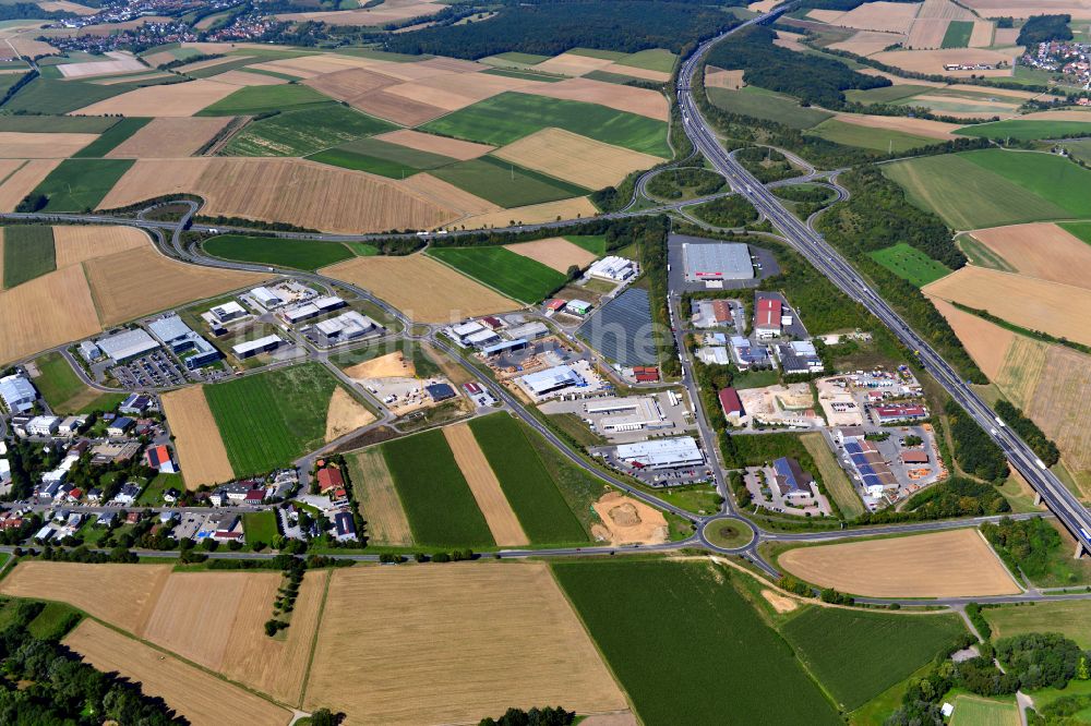 Luftaufnahme Kürnach - Gewerbegebiet in Kürnach im Bundesland Bayern, Deutschland