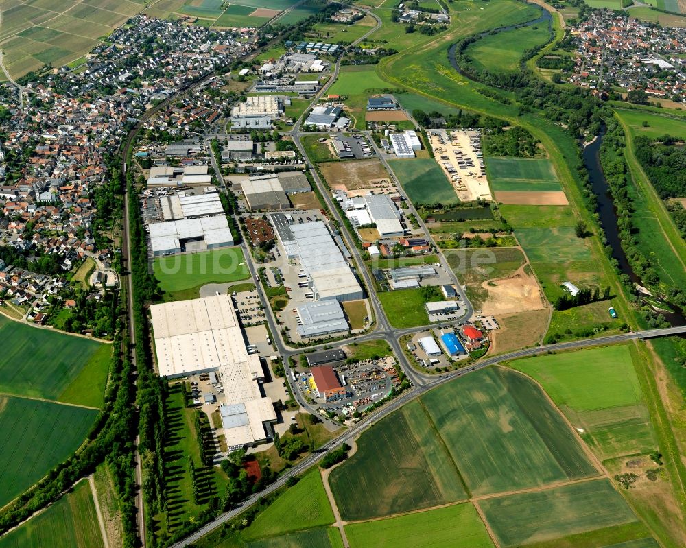 Langenlonsheim von oben - Gewerbegebiet Langenlonsheim im Bundesland Rheinland-Pfalz