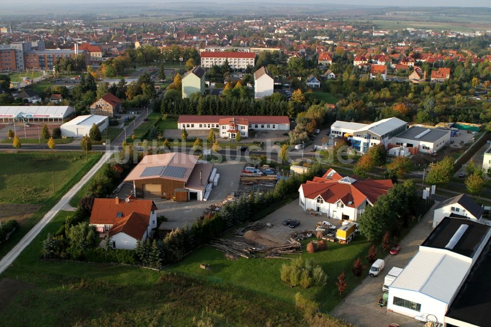 Luftbild Mühlhausen - Gewerbegebiet an der Langensalzaer Landstraße in Mühlhausen im Bundesland Thüringen