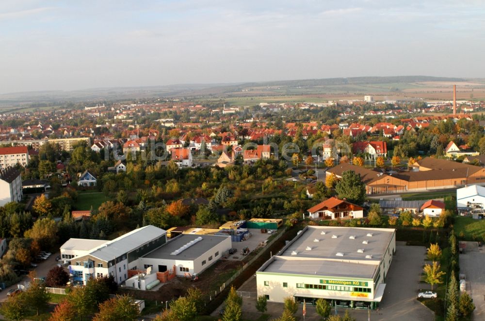 Luftaufnahme Mühlhausen - Gewerbegebiet an der Langensalzaer Landstraße in Mühlhausen im Bundesland Thüringen