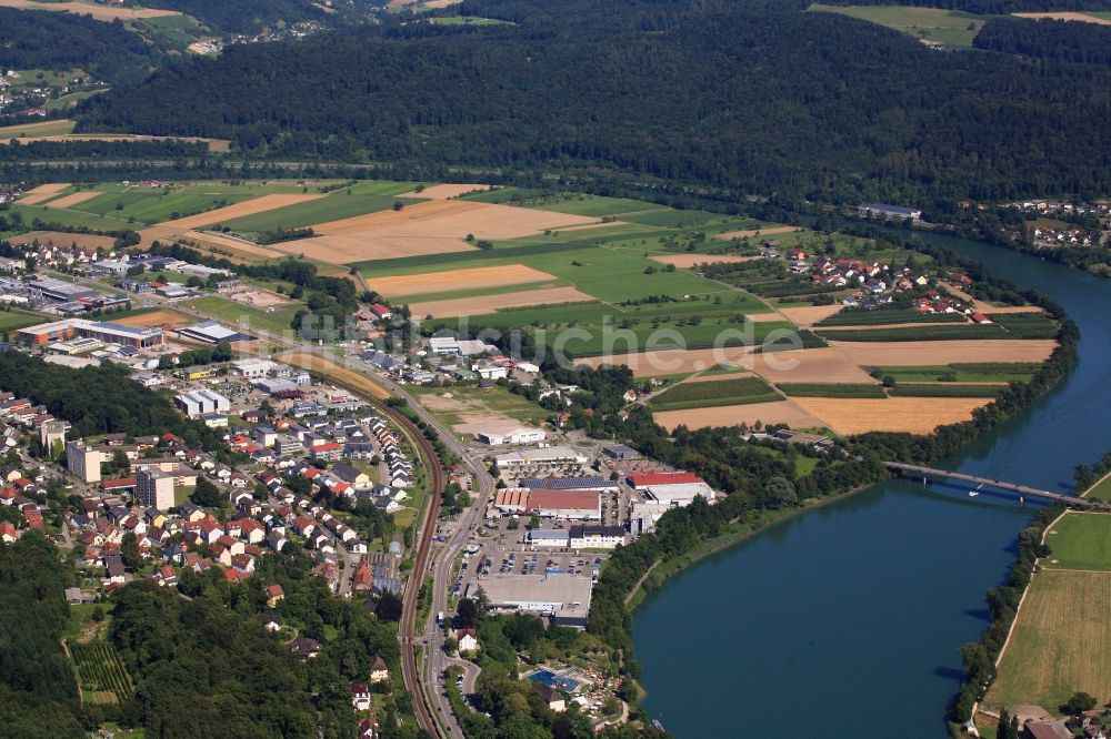 Laufenburg aus der Vogelperspektive: Gewerbegebiet in Laufenburg im Bundesland Baden-Württemberg