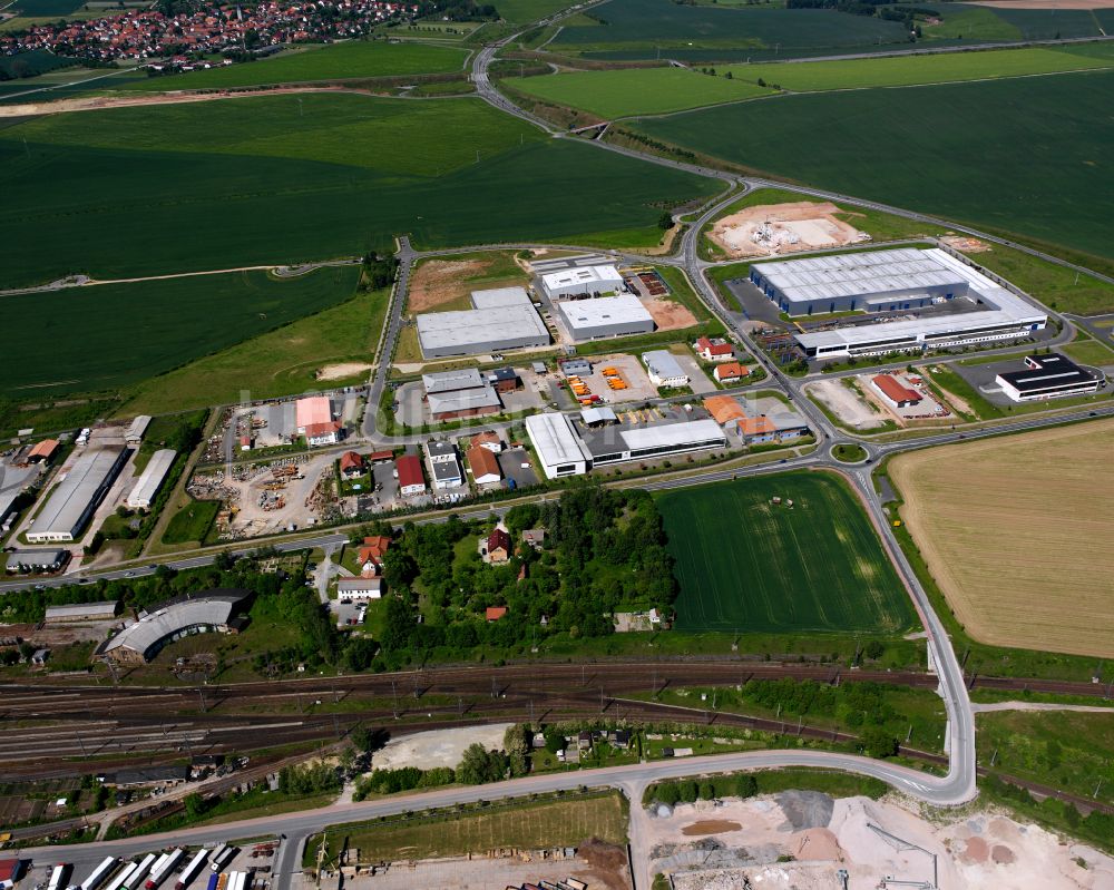 Leinefelde von oben - Gewerbegebiet in Leinefelde im Bundesland Thüringen, Deutschland