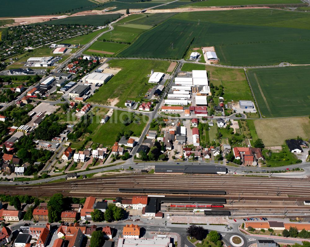 Leinefelde aus der Vogelperspektive: Gewerbegebiet in Leinefelde im Bundesland Thüringen, Deutschland