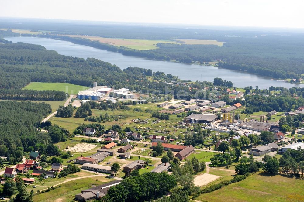 Lenzen von oben - Gewerbegebiet Lenzen in der Prignitz im Bundesland Brandenburg