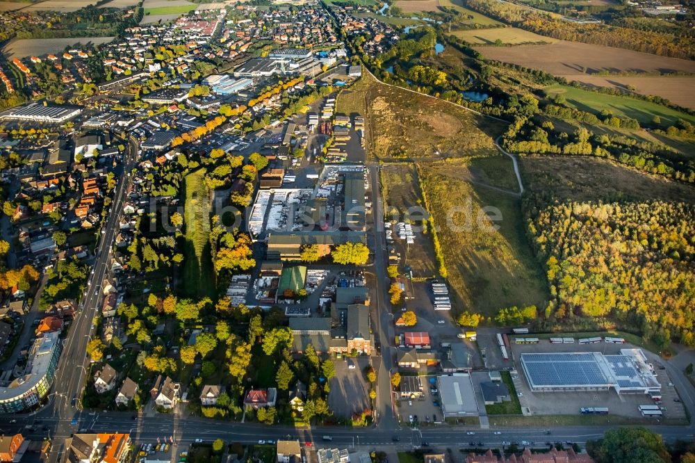 Luftaufnahme Werne - Gewerbegebiet an der Lippestraße im Ortsteil Ruhr Metropolitan Area in Werne im Bundesland Nordrhein-Westfalen