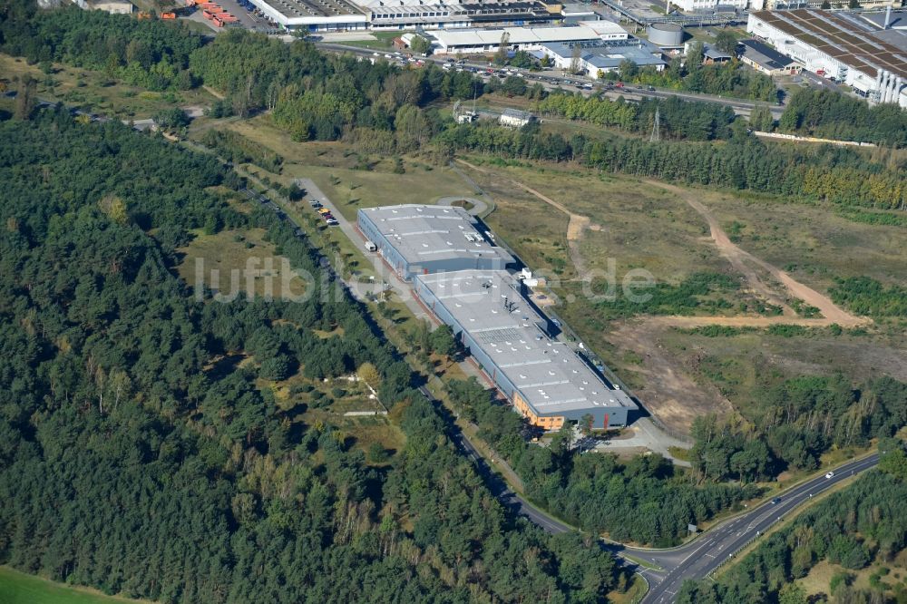 Fürstenwalde/Spree von oben - Gewerbegebiet Lise-Meitner-Straße in Fürstenwalde/Spree im Bundesland Brandenburg, Deutschland