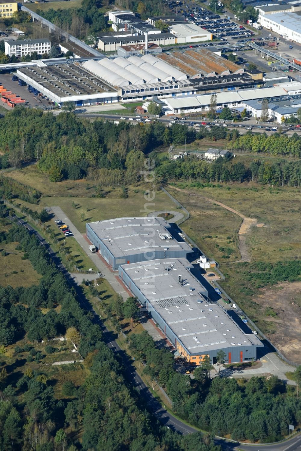 Luftbild Fürstenwalde/Spree - Gewerbegebiet Lise-Meitner-Straße in Fürstenwalde/Spree im Bundesland Brandenburg, Deutschland