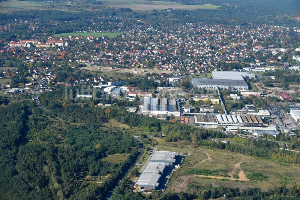 Fürstenwalde/Spree von oben - Gewerbegebiet Lise-Meitner-Straße in Fürstenwalde/Spree im Bundesland Brandenburg, Deutschland