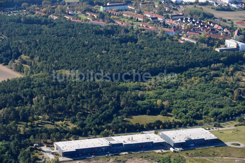 Luftbild Fürstenwalde/Spree - Gewerbegebiet Lise-Meitner-Straße in Fürstenwalde/Spree im Bundesland Brandenburg, Deutschland