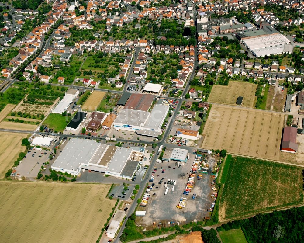 Heuchelheim aus der Vogelperspektive: Gewerbegebiet an der Ludwig-Rinn-Straße in Heuchelheim im Bundesland Hessen, Deutschland