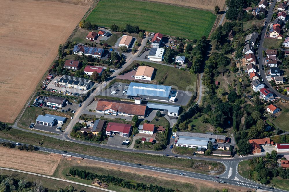 Marienbrunn aus der Vogelperspektive: Gewerbegebiet in Marienbrunn im Bundesland Bayern, Deutschland