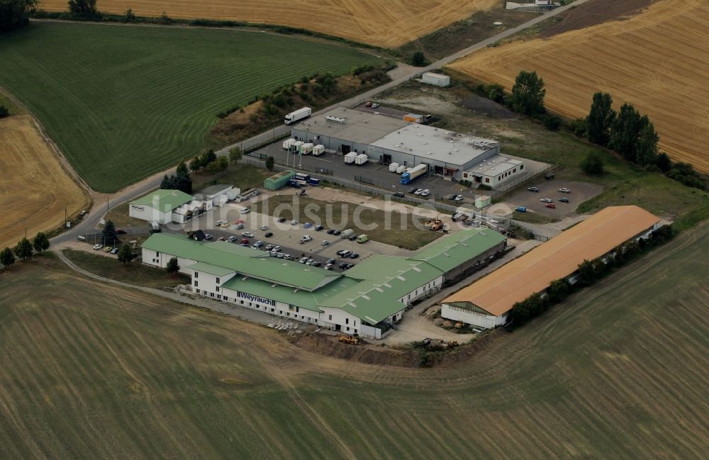 Bad Langensalza aus der Vogelperspektive: Gewerbegebiet des Markthaus Weyrauch in Bad Langensalza in Thüringen