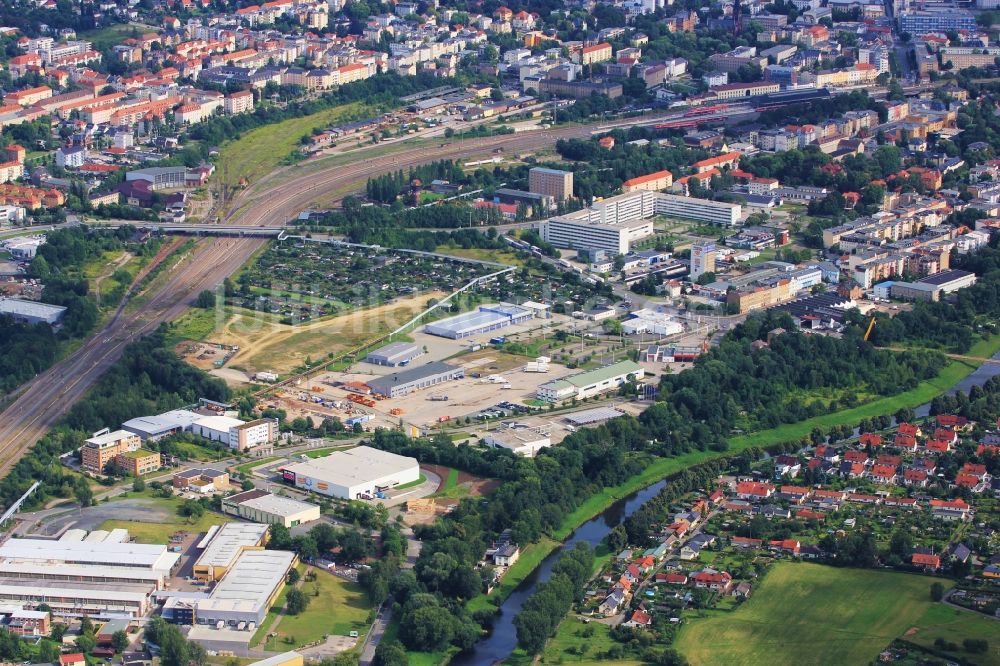 Gera aus der Vogelperspektive: Gewerbegebiet am Mühlengraben in Gera im Bundesland Thüringen