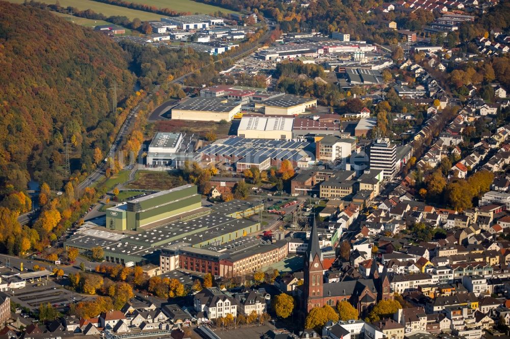 Neheim aus der Vogelperspektive: Gewerbegebiet an der Möhnestraße im Norden von Neheim im Bundesland Nordrhein-Westfalen