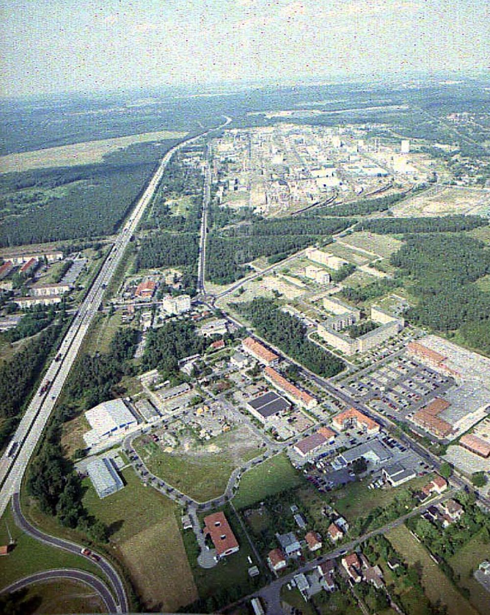 Luftaufnahme Schwarzheide / Brandenburg - Gewerbegebiet - Mitte Schwarzheide