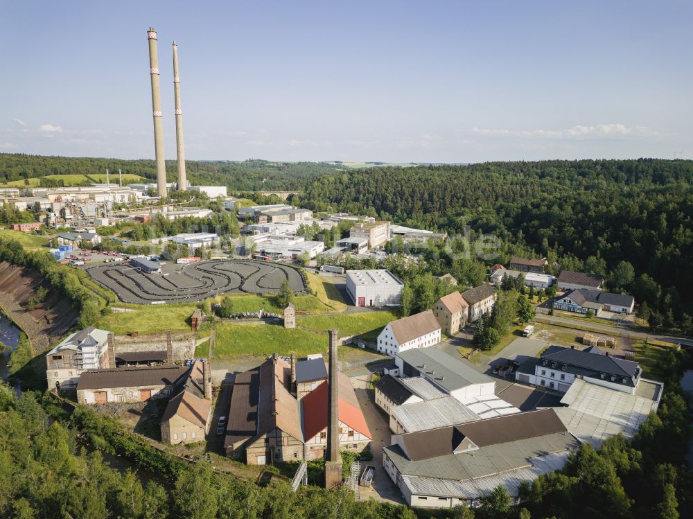 Luftaufnahme Freiberg - Gewerbegebiet Muldenhütten in Freiberg im Bundesland Sachsen, Deutschland