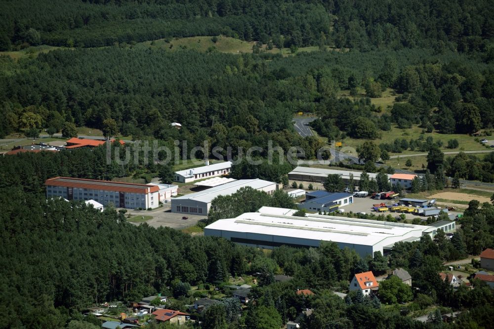 Neustrelitz aus der Vogelperspektive: Gewerbegebiet in Neustrelitz im Bundesland Mecklenburg-Vorpommern