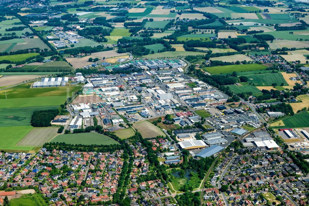 Vechta von oben - Gewerbegebiet Nord in Vechta im Bundesland Niedersachsen, Deutschland