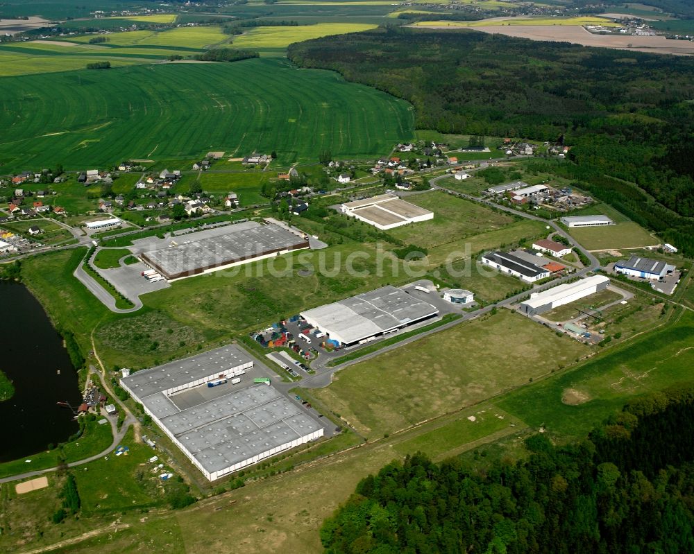 Oberrossau von oben - Gewerbegebiet in Oberrossau im Bundesland Sachsen, Deutschland