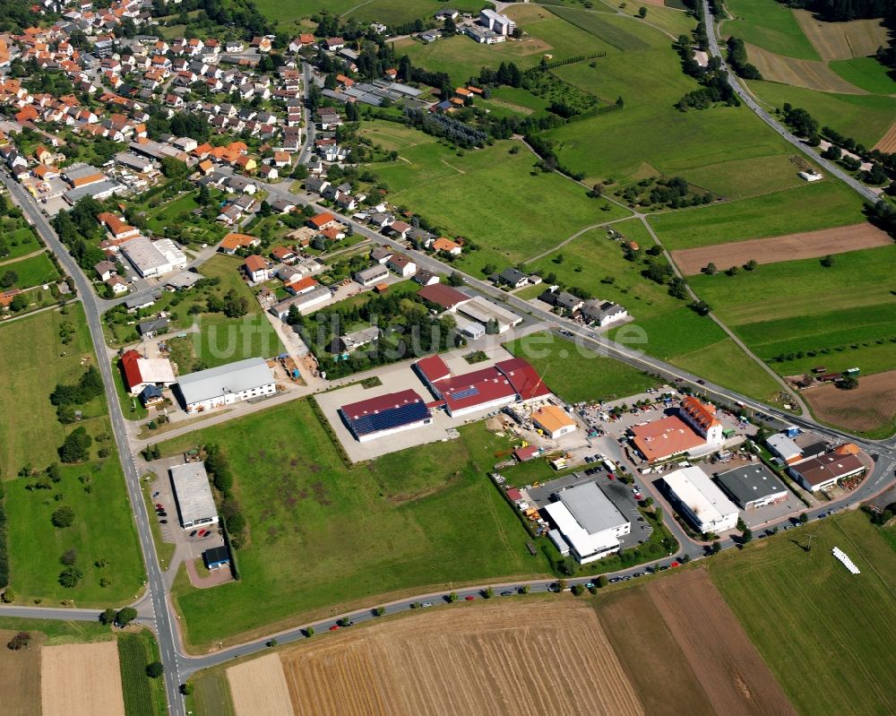 Oberzent von oben - Gewerbegebiet in Oberzent im Bundesland Hessen, Deutschland