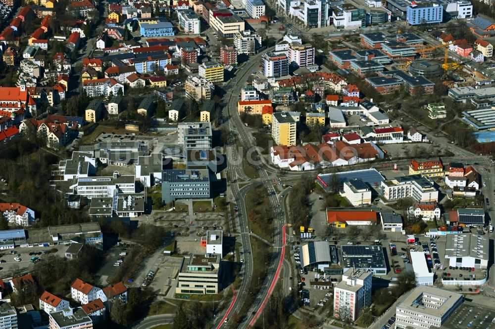 Kempten (Allgäu) von oben - Gewerbegebiet im Ortsteil Dreifaltigkeit in Kempten (Allgäu) im Bundesland Bayern, Deutschland