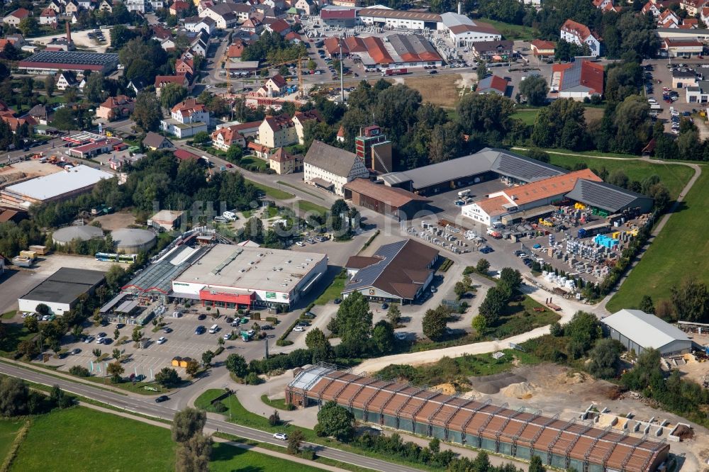 Wertingen von oben - Gewerbegebiet im Ortsteil Gottmannshofen in Wertingen im Bundesland Bayern, Deutschland