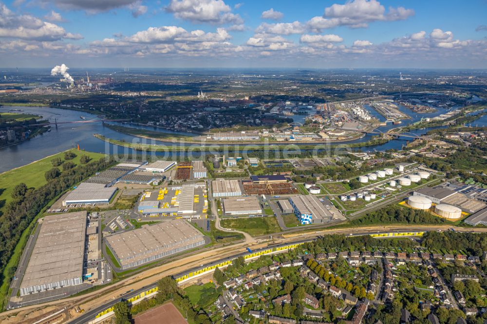 Duisburg aus der Vogelperspektive: Gewerbegebiet im Ortsteil Kasslerfeld in Duisburg im Bundesland Nordrhein-Westfalen, Deutschland