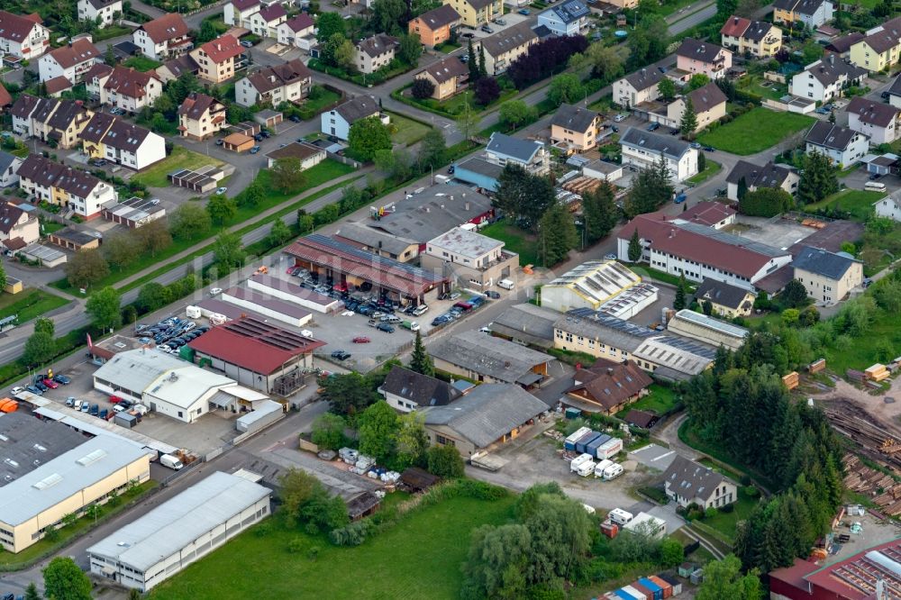 Sulz von oben - Gewerbegebiet Ortsteil von Lahr in Sulz im Bundesland Baden-Württemberg, Deutschland