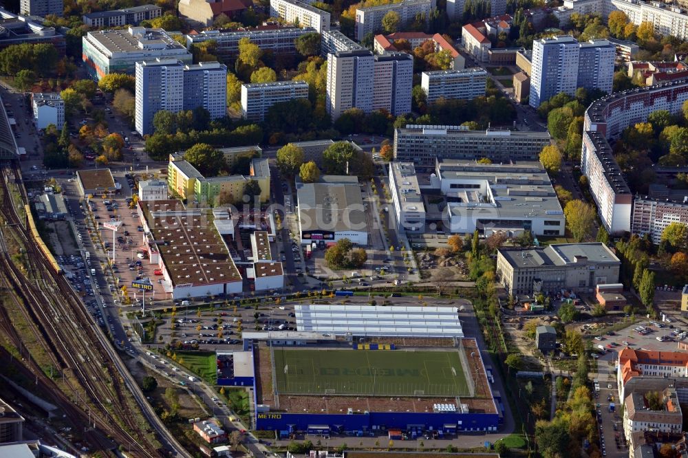 Berlin aus der Vogelperspektive: Gewerbegebiet am Ostbahnhof in Berlin - Friedrichshain