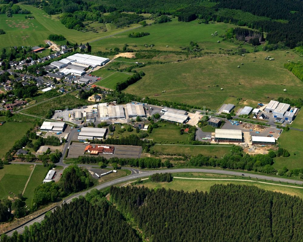 Norken von oben - Gewerbegebiet im Osten der Ortsgemeinde Norken im Bundesland Rheinland-Pfalz