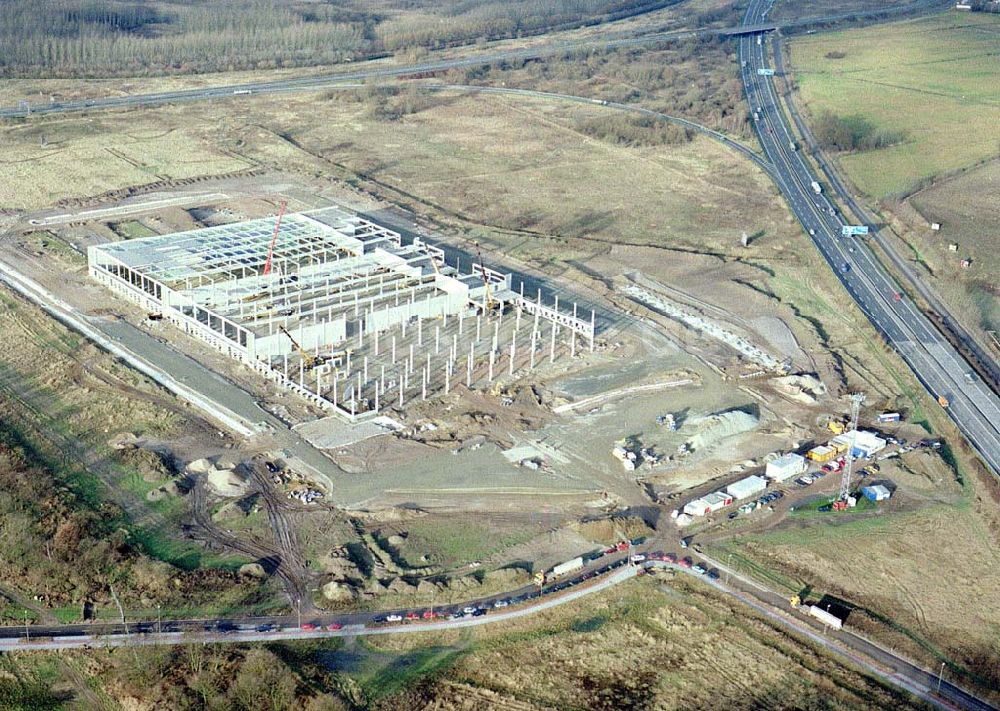 Berlin - Pankow von oben - Gewerbegebiet Pankow - Nord der BLEG an der gleichnamigen Autobahnabfahrt zum Berliner Ring.