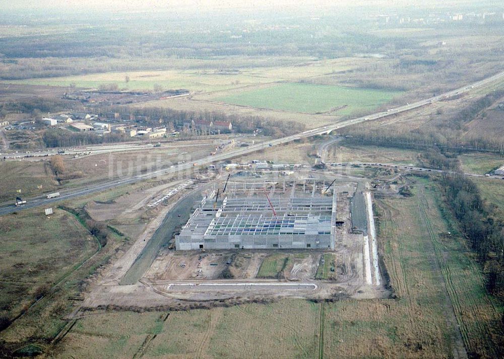 Berlin - Pankow von oben - Gewerbegebiet Pankow - Nord der BLEG an der gleichnamigen Autobahnabfahrt zum Berliner Ring.